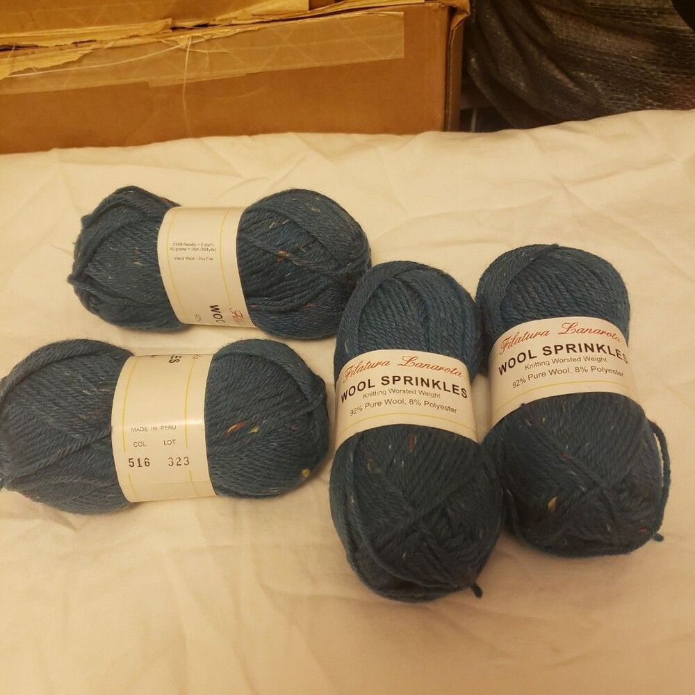 NEW Filatura Lanarota Wool Sprinkles wool yarn with sprinkles 4 skeins @1.75 oz